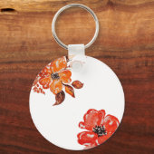 水彩オレンジ色の花 キーホルダー (裏面)