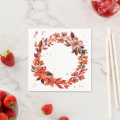 水彩オレンジ色の花 スタンダードカクテルナプキン (インサイチュ)