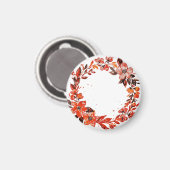 水彩オレンジ色の花 マグネット (正面/裏面)