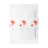 水彩オレンジ色の赤い野結婚花の帯 招待状ベリーバンド (正面例)