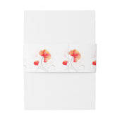 水彩オレンジ色の赤い野結婚花の帯 招待状ベリーバンド (裏面例)