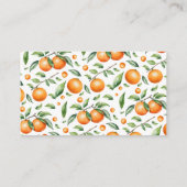 水彩オレンジ色の赤ちゃんシャワーベビー エンクロージャーカード (裏面)