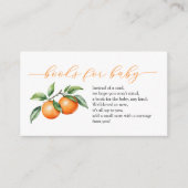 水彩オレンジ色の赤ちゃんシャワーベビー エンクロージャーカード (正面)