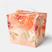 水彩オレンジ色フローラパーティー フェイバーボックス (裏面サイド)