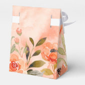 水彩オレンジ花のウェディングシャワー フェイバーボックス (裏面サイド)