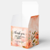 水彩オレンジ花柄スクエアパーティーファボリーボックス フェイバーボックス (オープン)