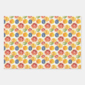 水彩オレンジ鮮やか柑橘類 ラッピングペーパーシート (正面3)