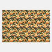 水彩オレンジ鮮やか柑橘類 ラッピングペーパーシート (正面2)