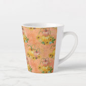 水彩オレンジ&イエローカボチャ&ひまわり カフェラテマグ (右)