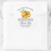 水彩オレンジ・オランゲ結婚チェロ感謝していの スクエアシール (バッグ)