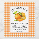 水彩オレンジ・オランゲ結婚チェロ感謝していの ワインラベル (シングルラベル)