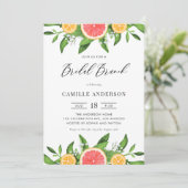 水彩オレンジ&グレープフルーツブライダルブランチ 招待状 (スタンド正面)