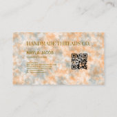 水彩オレンジ&グレー手作り服 名刺 (裏面)