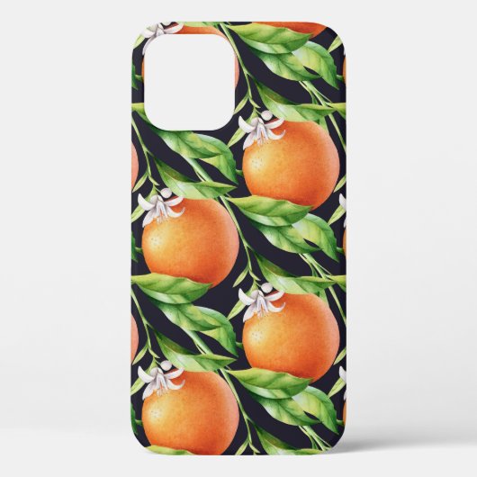 水彩オレンジ:シトラスのシームレスパターン Case-Mate iPhoneケース (裏面)