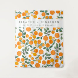 水彩オレンジ シトラス フォトブース 背景 タペストリー