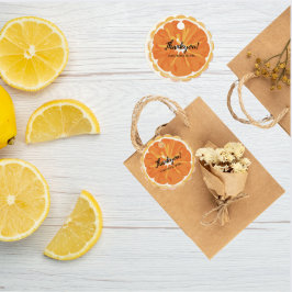 水彩オレンジ シトラス フルーツ ブライダルシャワー フェイバータグ