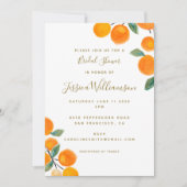 水彩オレンジ シトラス フルーツ ブライダル シャワー 招待状 (正面)