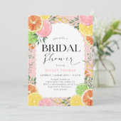 水彩オレンジ ピンク ブライダルシャワー 招待状 (スタンド正面)