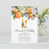 水彩オレンジ | ブランチシャワー 招待状 (スタンド正面)