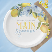 水彩オレンジ ホワイト メインスクイーズ パーソナライズド ペーパープレート