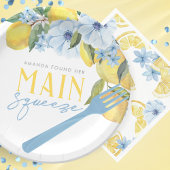 水彩オレンジ ホワイト メインスクイーズ パーソナライズド ペーパープレート