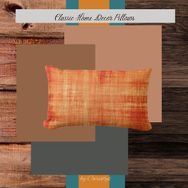 水彩オレンジ ランバークッション