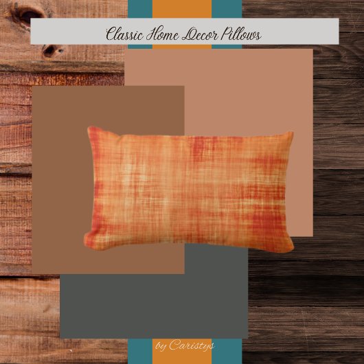 水彩オレンジ ランバークッション