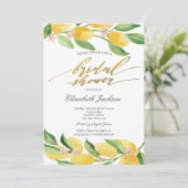 水彩オレンジ レモン ブライダルシャワー 招待状 (スタンド正面)