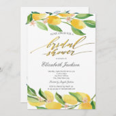 水彩オレンジ レモン ブライダルシャワー 招待状 (正面/裏面)