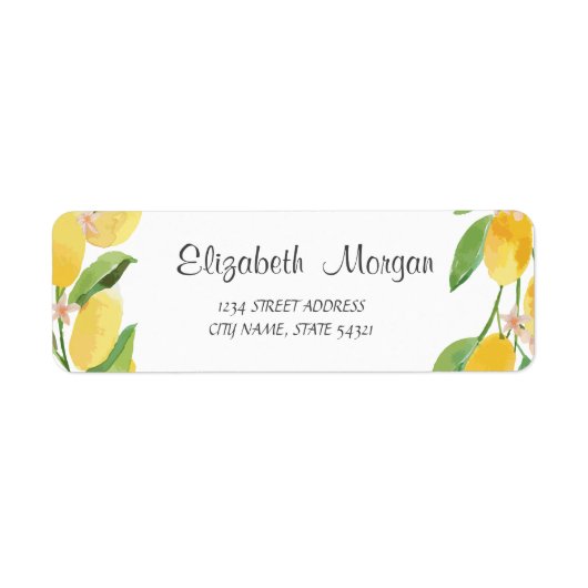 水彩オレンジ レモン ラベル (正面)