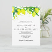 水彩オレンジ/レモン 結婚式招待状 招待状 (スタンド正面)