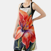 水彩オレン絵を描ジユリ花 エプロン (インサイチュ)