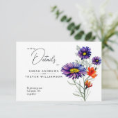 水彩オレン鮮やかジと紫の野花 エンクロージャーカード (スタンド正面)