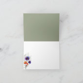 水彩オレン鮮やかジと紫の野花 サンキューカード (内部)