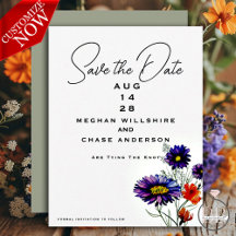 水彩オレン鮮やかジと紫の野花