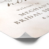 水彩オンクラウド9ブライダルシャワーウェルカムサイン ポスター (角)