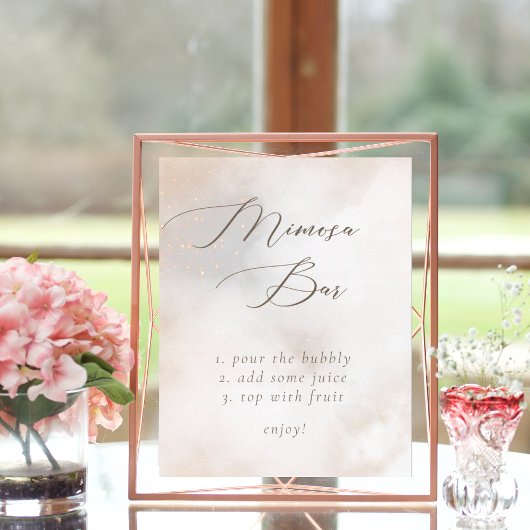 水彩オンクラウド9ブライダルシャワーミモサバー ポスター