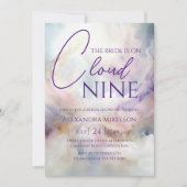 水彩オンクラウド9ブライダルシャワー 招待状 (正面)