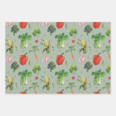 水彩オーガニック野菜 ラッピングペーパーシート (正面3)