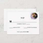 水彩オーキッド返信カード 出欠カード (正面/裏面)