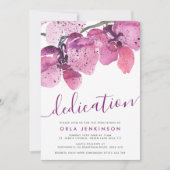 水彩オーキッド パープル 奉献 招待状 (正面)