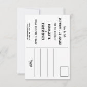 水彩オークの木レトロな森林ウェディング セーブザデート (裏面)