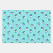 水彩オーナメントアクアスノー水玉模様 ラッピングペーパーシート (正面)