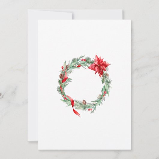 水彩オーナメントクリスマスイブホリデーパーティー 招待状 (裏面)