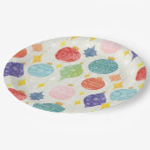 水彩オーナメントクリスマスカスタム文字 ペーパープレート (アングル)