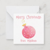 水彩オーナメントクリスマスプレゼント囲いカード ノートカード (正面)