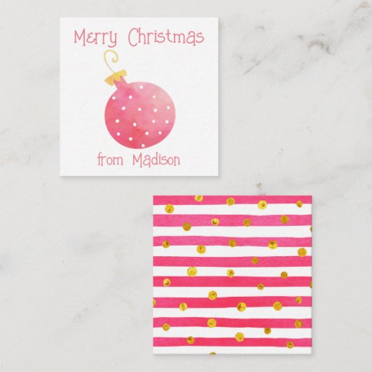 水彩オーナメントクリスマスプレゼント囲いカード ノートカード (正面/裏面)