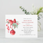 水彩オーナメントクリスマスホリデーオープンハウス 招待状 (スタンド正面)