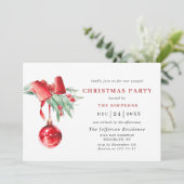 水彩オーナメントクリスマスホリデーパーティインビタ 招待状 (スタンド正面)