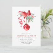 水彩オーナメントクリスマスホリデーパーティー 招待状 (スタンド正面)